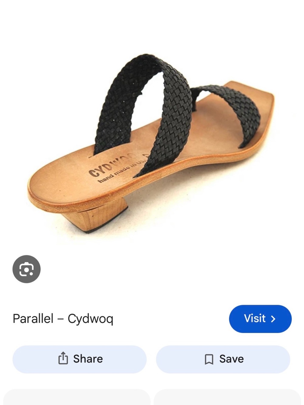 Cydwoq “Parallel” style Braided Black Woven Double-Strap Sandals size 38